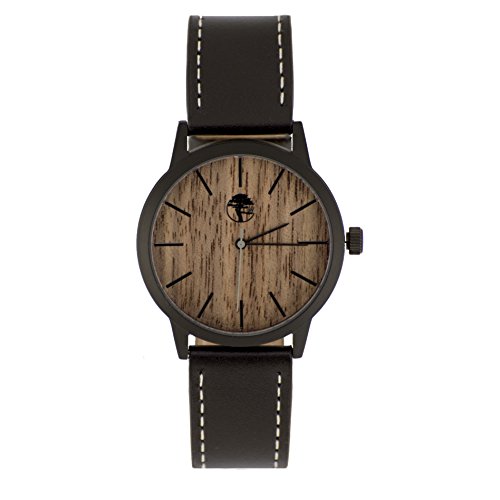 Viable Harvest Wood Watch with Leather Band - Analog Stylish Watches - 44m Wooden Faceplate for Men & Women - Quartz Precision - Quiet, Lightweight, Low-Maintenance Unisex Design - Gift Box Included