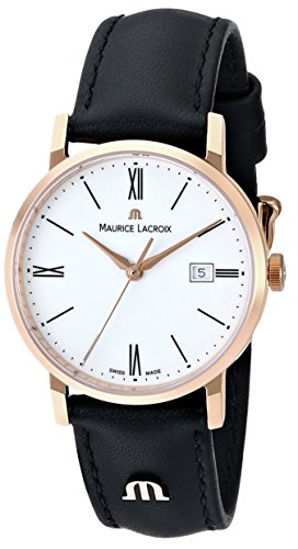 Maurice Lacroix Women's EL1084-PVP01-110 Eliros Stainless Steel Watch with Black Leather Band