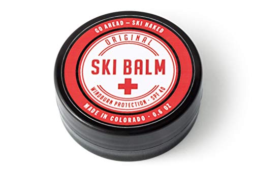 Original Ski Balm | SPF 40 Natural Lip Balm and Face Sunscreen | Best Face Mask for Winter Sports, Avoid Goggle Tan (0.6 oz)