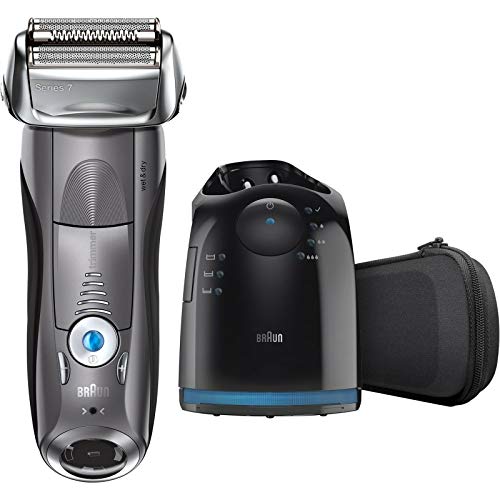 Braun Electric Razor for Men, Series 7 7865cc Electric Foil Shaver With Precision Beard Trimmer, Rechargeable, Wet & Dry, Clean & Charge Station & Travel Case