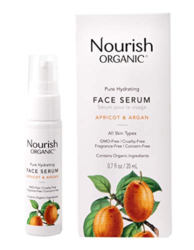 Nourish Organic | Pure Hydrating Face Serum - Apricot & Argan | GMO-Free, Cruelty Free, 100% Vegan (0.7oz)