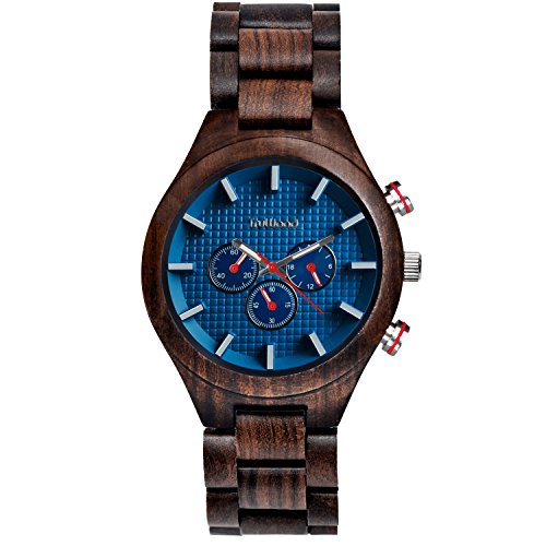 TruWood Marine Men's Chronograph Wooden Watch with Wood Band Quartz Premium Quality Wrist Watch