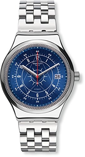 Swatch Mens Analogue Automatic Watch with Stainless Steel Strap YIS401G