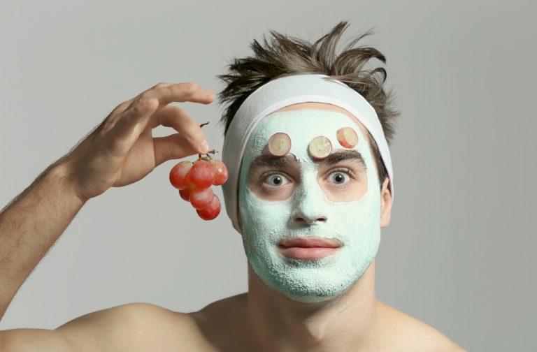 natural mens skin care - man facial mask