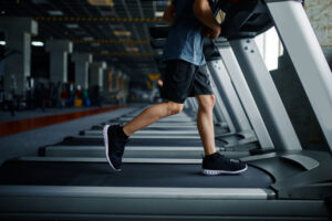 Running on a treadmill